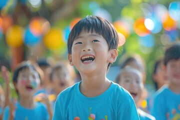 Poster - A group of happy elementary school students