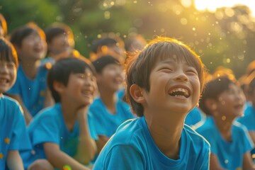 Poster - A group of happy elementary school students