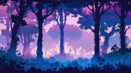 Canvas Print - In this digital art style, a magical forest landscape is captured in its beauty and magic.