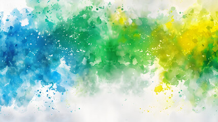 Blue, green and yellow watercolor background