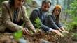 © Avanda1988 - An inspiring movie poster showing a group of business leaders planting a tree together, symbolizing growth and unity
