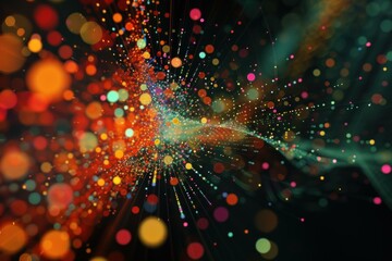 Poster - Dynamic Big data visualization. Internet data center. Generate Ai