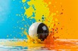 © anatolir - Chaotic Billiard ball explosion. Creative number fun. Generate Ai