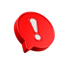 Poster - 3D Realistic red warning sign red color