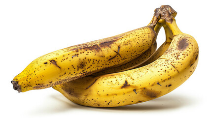 A bunch of bananas with brown spots on them