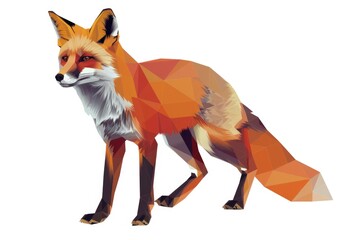 Poster - A red fox standing on a white surface, suitable for various projects