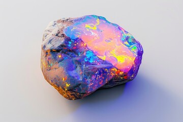 Aufkleber - Vibrant rainbow colors on a rock, perfect for abstract backgrounds