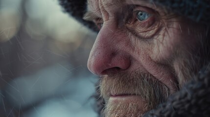 Aufkleber - Close up of a person wearing a hat, suitable for various concepts
