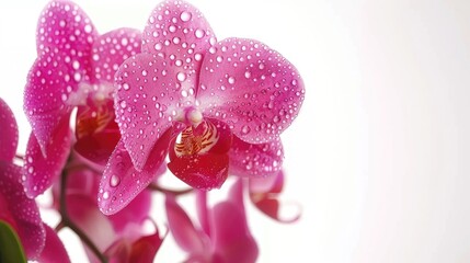 Poster - Close-up of a pink flower with water droplets, perfect for nature backgrounds