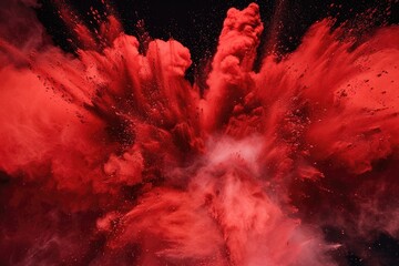 Aufkleber - A dramatic red explosion of smoke. Suitable for various design projects