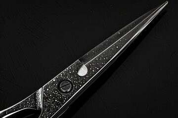 Poster - A close up of a pair of scissors on a table. Ideal for office or school related projects