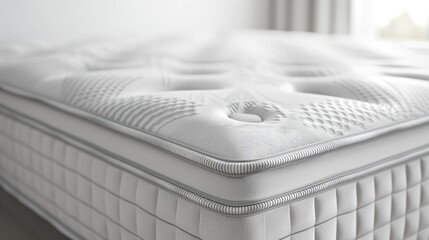 Poster - Detailed view of a mattress in a room, suitable for home decor concepts