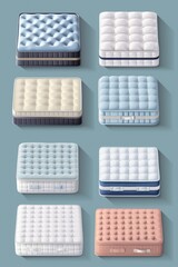 Poster - A group of mattresses stacked on top of each other. Can be used for furniture or bedding concepts