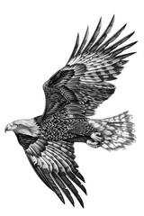 Poster - Detailed illustration of an eagle, suitable for various design projects