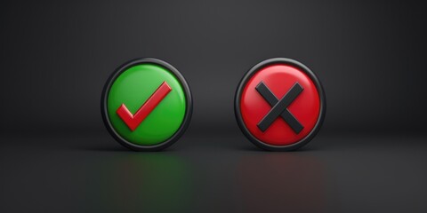 A red and green button with a cross mark. Suitable for medical and error concept designs