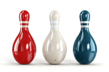 Poster - A row of bowling pins, perfect for sports and leisure concepts