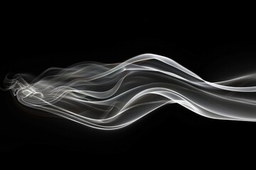 Poster - A black and white photo of a wave of smoke. Suitable for design projects or artistic backgrounds