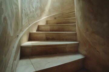 Poster - A set of stairs leading up to the top of a building. Suitable for architectural and urban themes