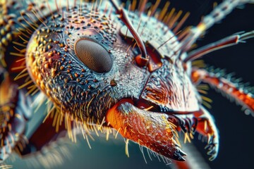 Wall Mural - Detailed close up view of a bug's face, perfect for educational materials