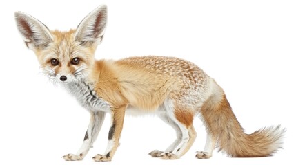 Aufkleber - A small fox standing on a white surface. Perfect for wildlife projects