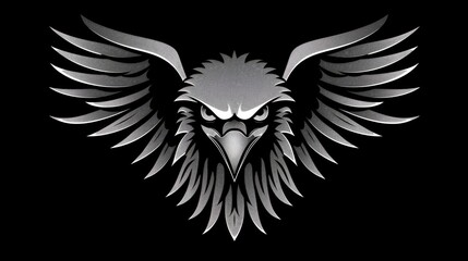 Poster - A striking black and white image of an eagle. Ideal for wildlife and nature concepts