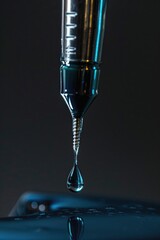 Poster - Detailed view of a single water droplet, perfect for water conservation concepts