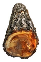 Poster - A large tree trunk that has been cut down. Suitable for nature or deforestation concepts