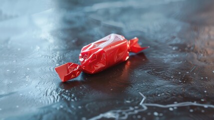Poster - A candy wrapper sitting on a table, suitable for advertising or food packaging concept