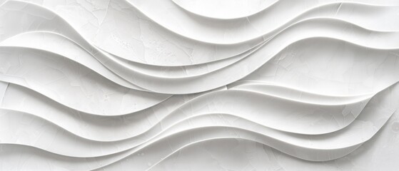 Leinwandbilder - White waves 3d tiles tile, marbled marble stone texture wall background banner panorama