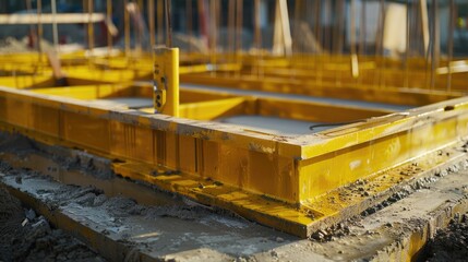 Poster - Detailed view of a building under construction, suitable for architectural projects