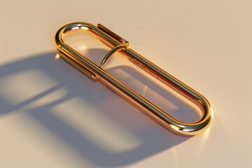 Aufkleber - A close up shot of a paper clip on a table. Ideal for office supplies concepts