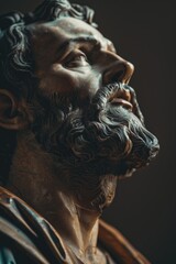 Aufkleber - Detailed image of a man statue with a beard, suitable for historical and artistic projects