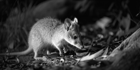 Aufkleber - A monochromatic image of a small animal. Suitable for various projects