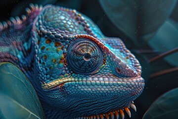 Poster - Close up of a colorful chameleon's face. Great for nature and wildlife projects