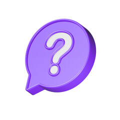 Leinwandbilder - Speech bubble with question mark. FAQ, support, help concept. 3d vector icon