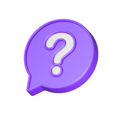 Leinwandbilder - Speech bubble with question mark. FAQ, support, help concept. 3d vector icon