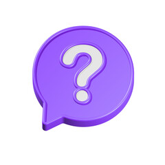 Leinwandbilder - Speech bubble with question mark. FAQ, support, help concept. 3d vector icon