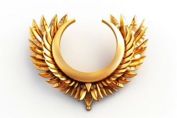 Poster - Elegant gold brooch with intricate leaf design. Perfect for fashion or jewelry themes