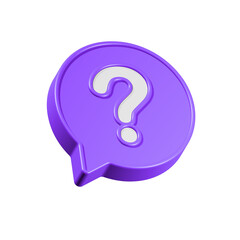 Leinwandbilder - Speech bubble with question mark. FAQ, support, help concept. 3d vector icon