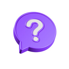 Leinwandbilder - Speech bubble with question mark. FAQ, support, help concept. 3d vector icon