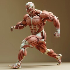 Aufkleber - Athletic man with defined muscles running in nature. Perfect for fitness and sport concepts