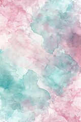 Poster - Soft watercolor background with pink and blue clouds. Ideal for design projects and social media graphics