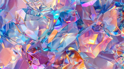 Poster - A close-up view of a bunch of crystals. Perfect for science or geology projects