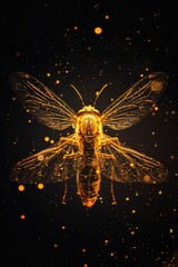 Poster - A firefly with glowing wings. Suitable for nature themes