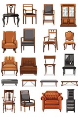 Poster - Assortment of furniture items for interior design projects. Perfect for showcasing different styles and options
