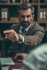 Poster - A man in a suit pointing, suitable for business concepts