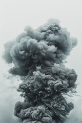 Poster - A striking black and white photo of a large plume of smoke, perfect for various design projects