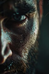 Aufkleber - A detailed shot of a man with a beard. Perfect for lifestyle or grooming concepts