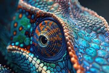 Poster - Detailed close up of a chameleon's eye. Perfect for science and nature projects