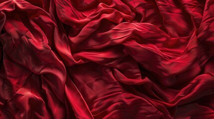 Poster - Detailed close up shot of a red cloth. Perfect for textile backgrounds